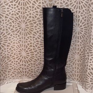 Black leather knee high Riding boots